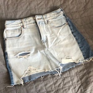 Two toned jean skirt